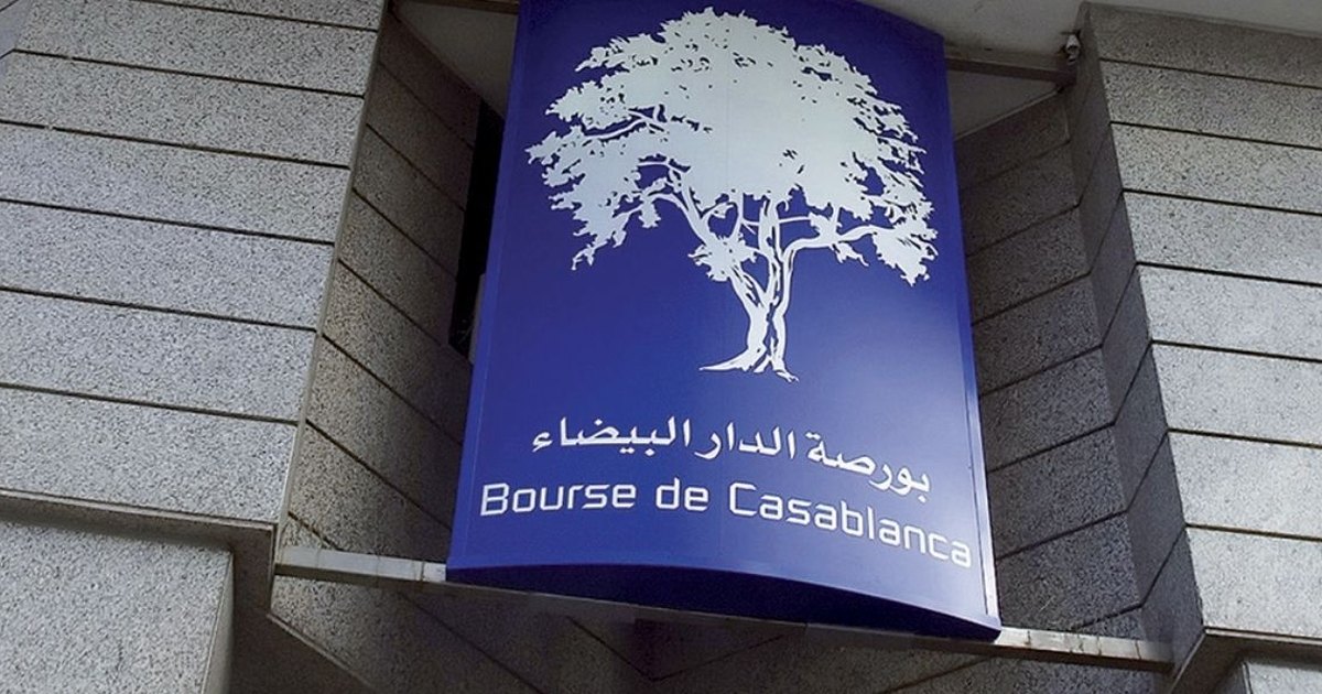 The Bourse de Casablanca sign at the exchange building in Casablanca